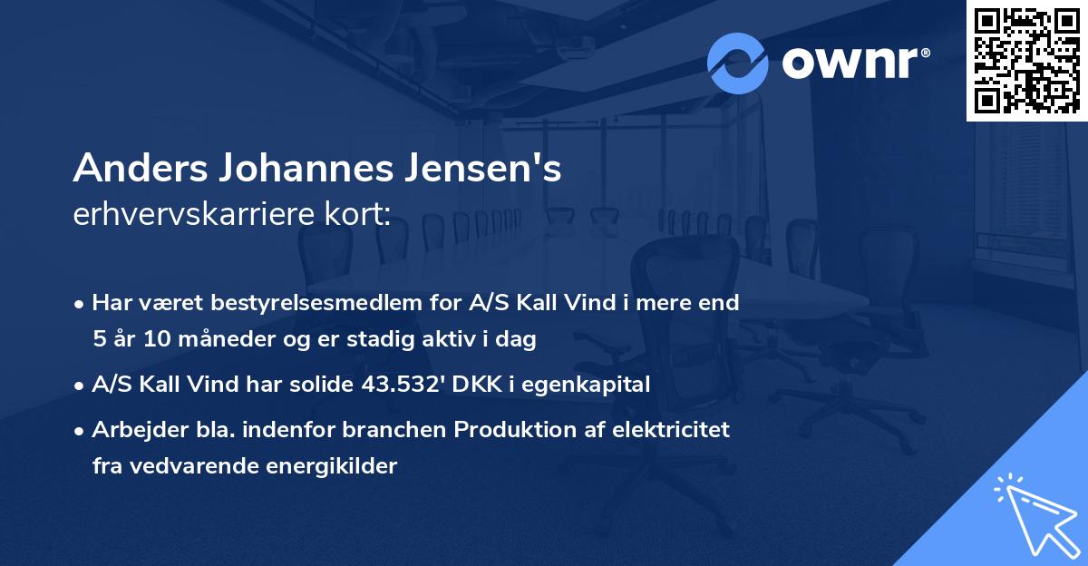 Anders Johannes Jensen's erhvervskarriere kort