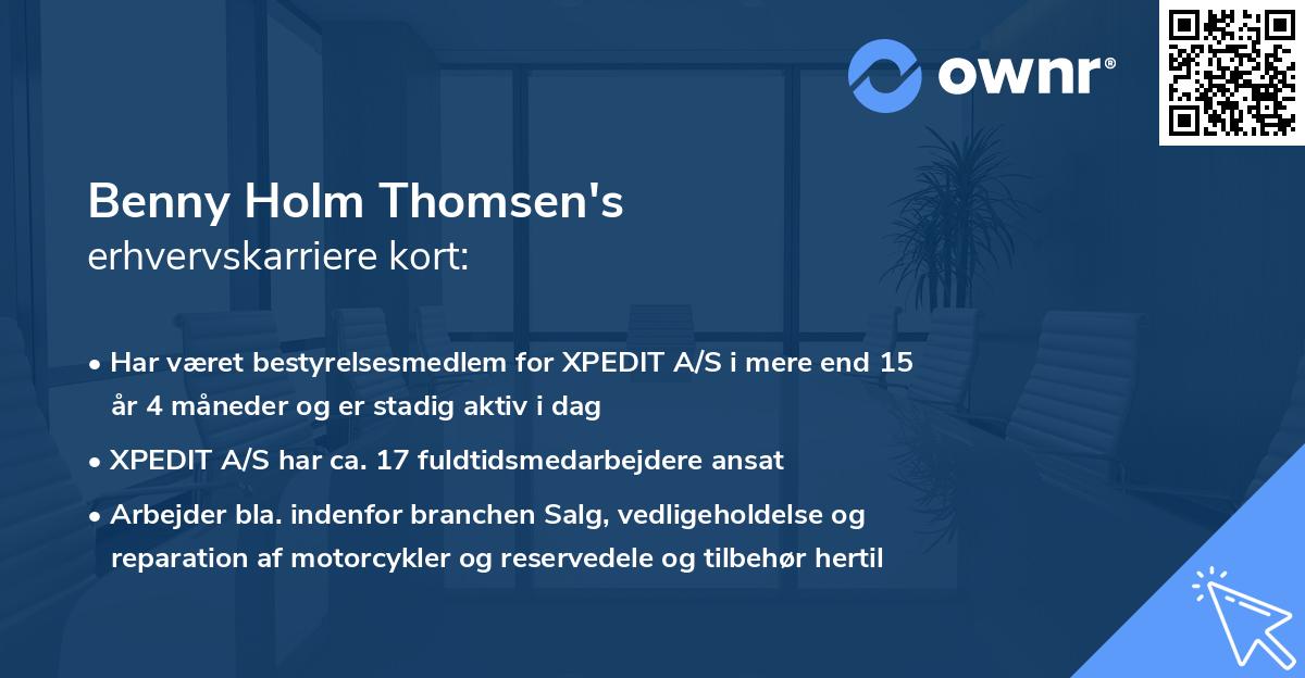 Benny Holm Thomsen's erhvervskarriere kort