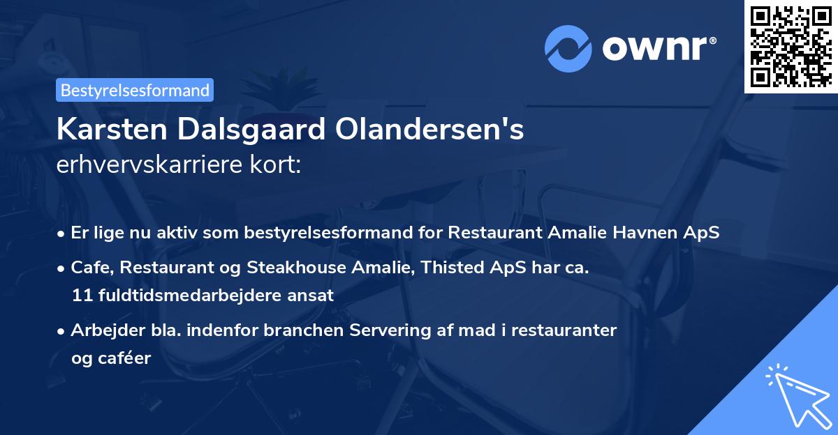 Karsten Dalsgaard Olandersen's erhvervskarriere kort