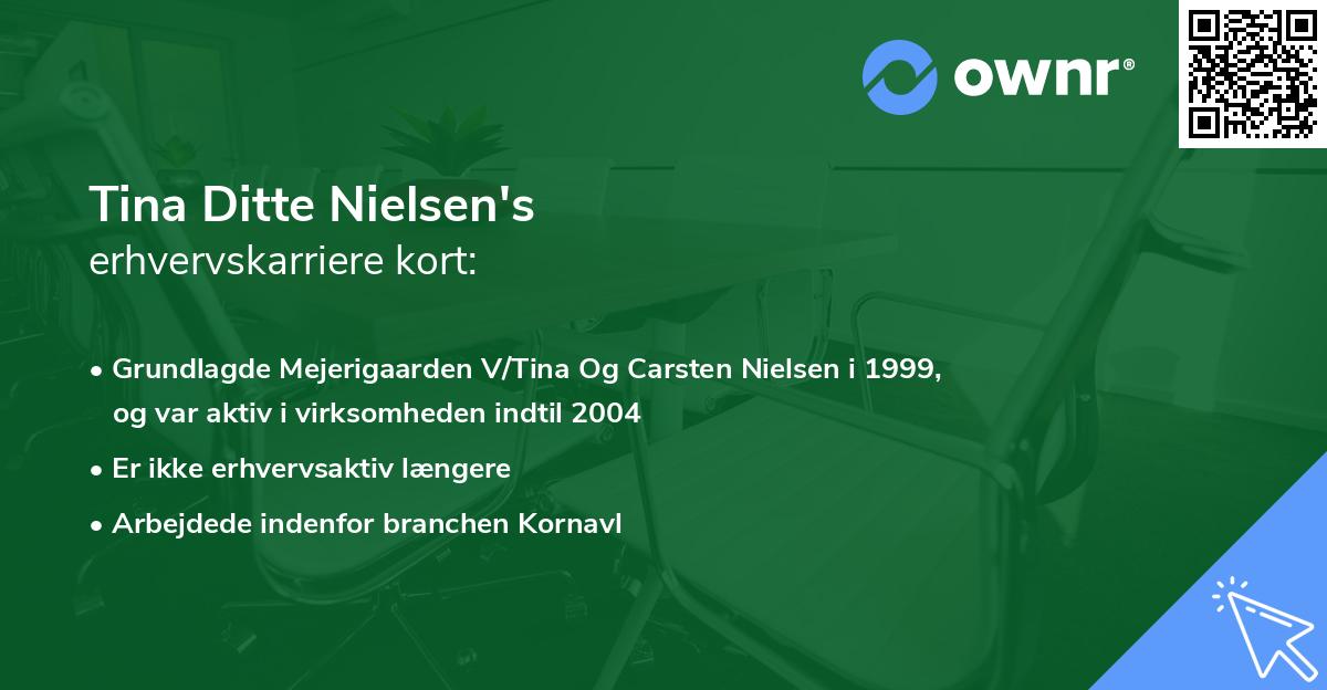 Tina Ditte Nielsen's erhvervskarriere kort