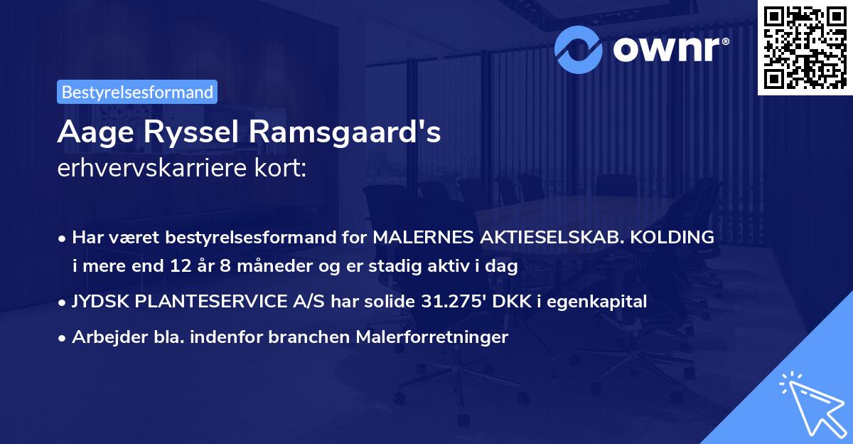 Aage Ryssel Ramsgaard's erhvervskarriere kort