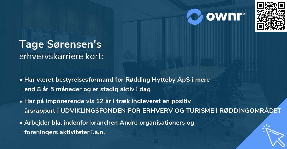 Tage Sørensen's erhvervskarriere kort