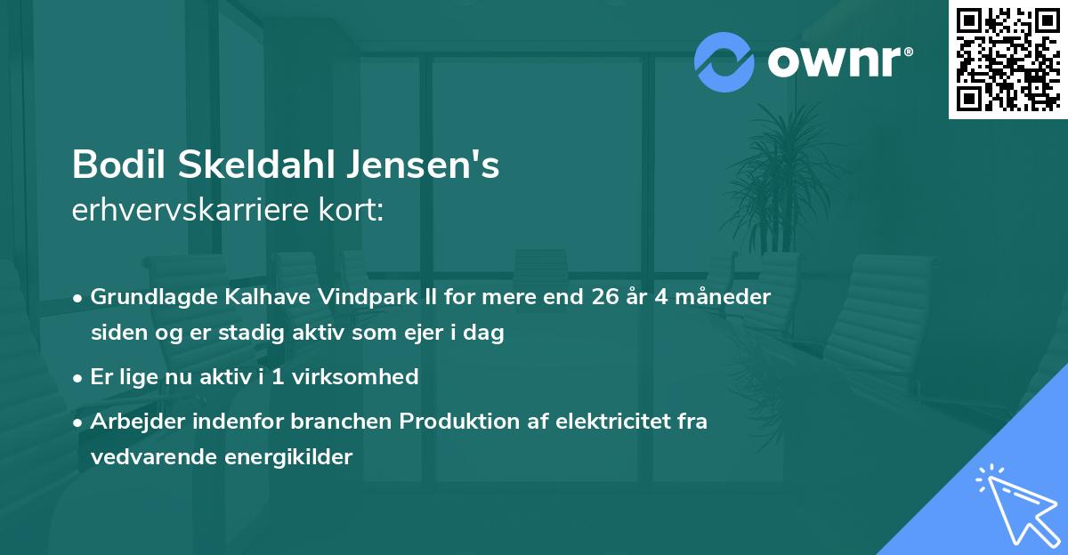 Bodil Skeldahl Jensen's erhvervskarriere kort