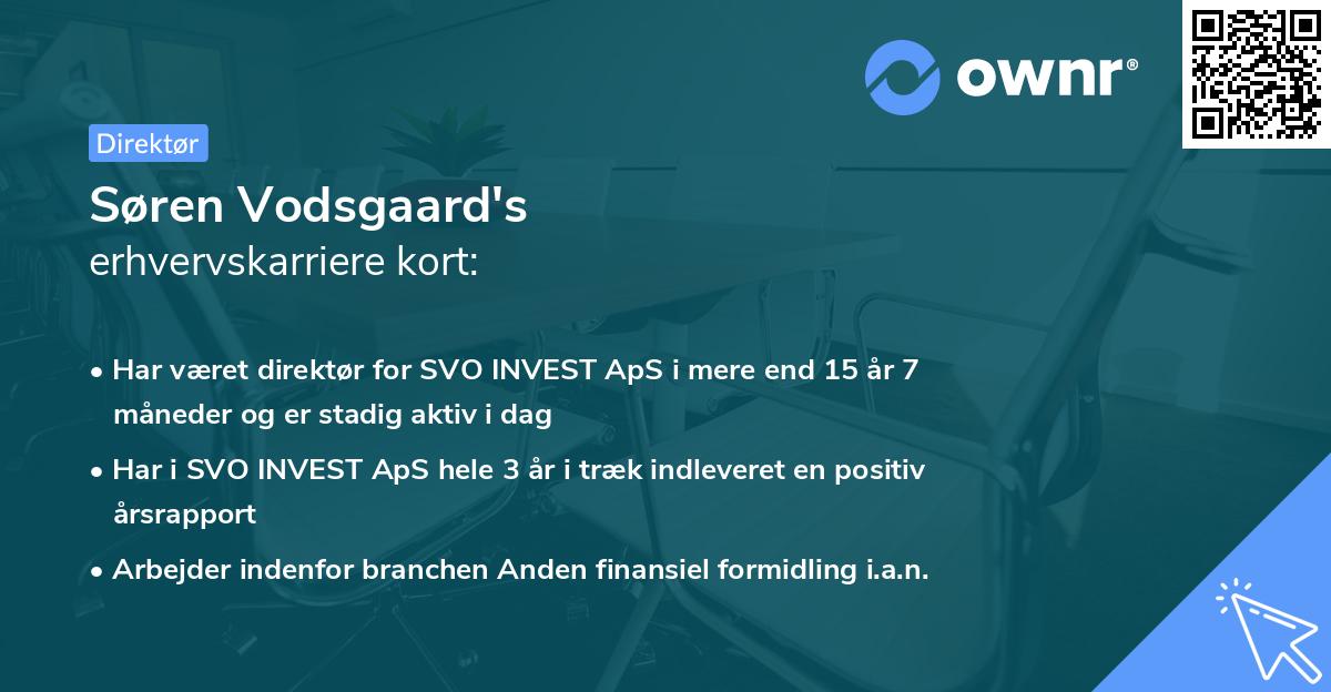 Søren Vodsgaard's erhvervskarriere kort