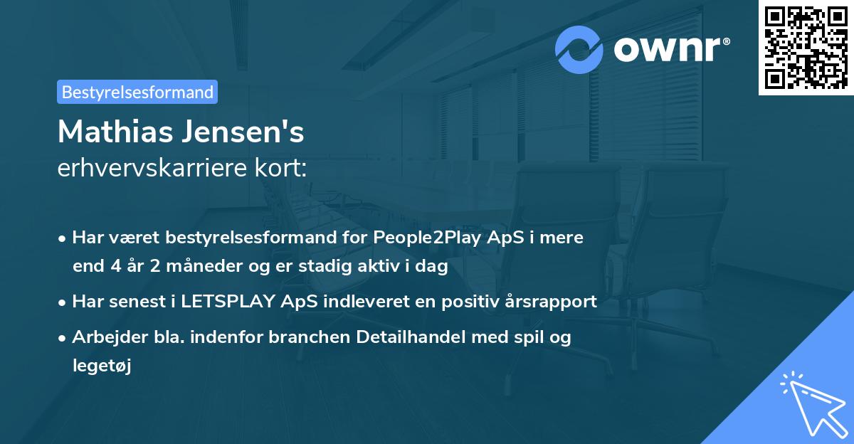 Mathias Jensen's erhvervskarriere kort