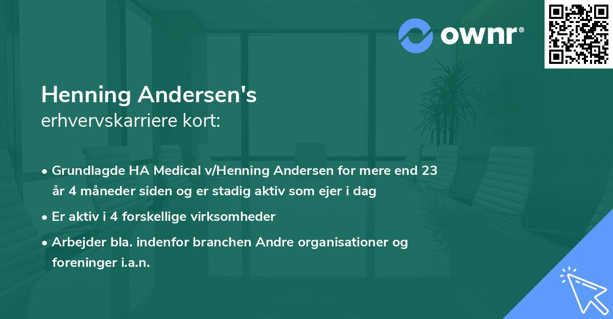 Henning Andersen's erhvervskarriere kort