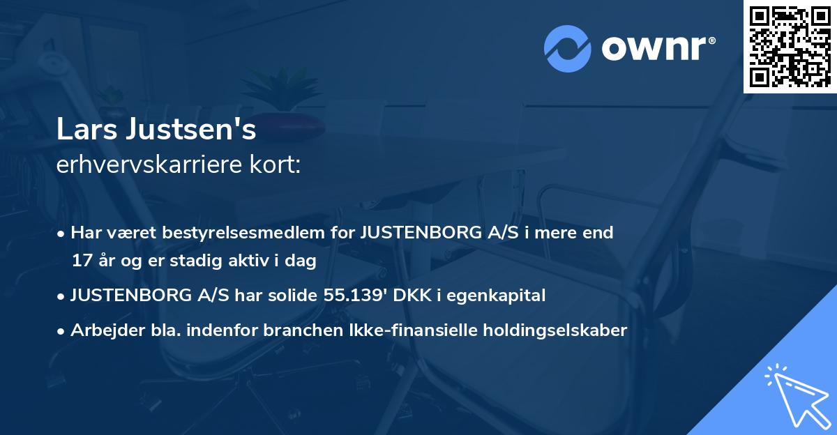 Lars Justsen's erhvervskarriere kort