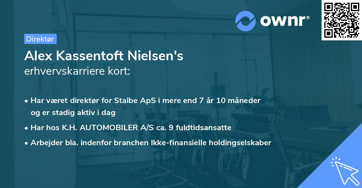 Alex Kassentoft Nielsen's erhvervskarriere kort