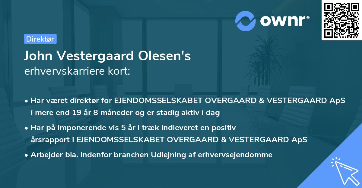 John Vestergaard Olesen's erhvervskarriere kort