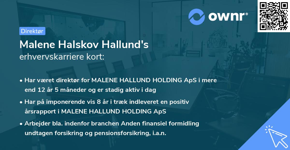 Malene Halskov Hallund's erhvervskarriere kort