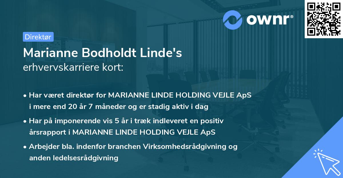 Marianne Bodholdt Linde's erhvervskarriere kort