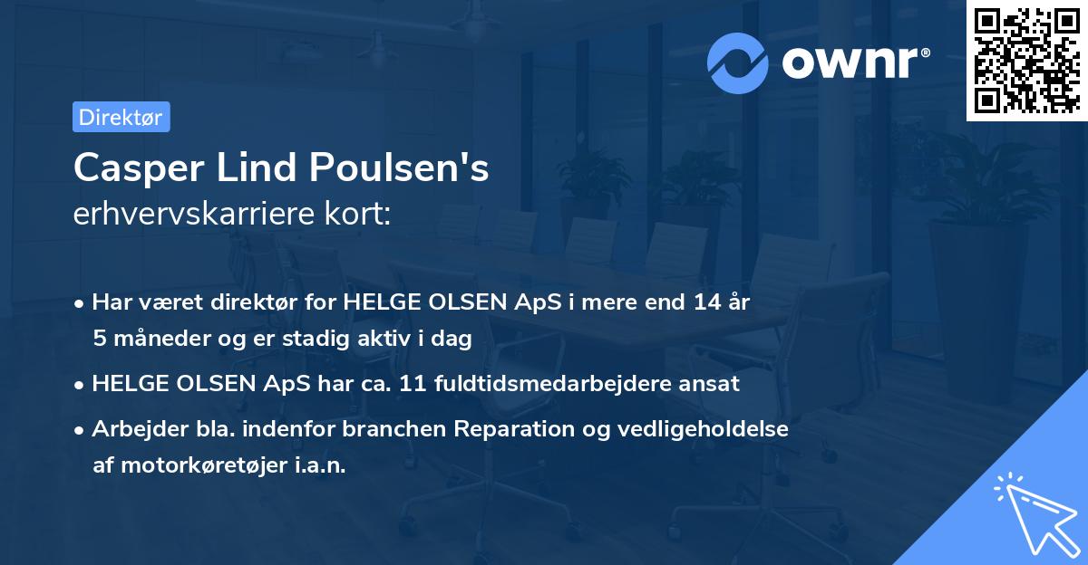 Casper Lind Poulsen's erhvervskarriere kort