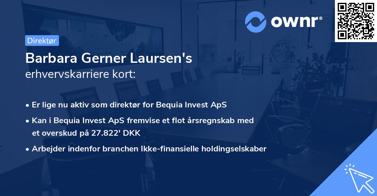 Barbara Gerner Laursen's erhvervskarriere kort