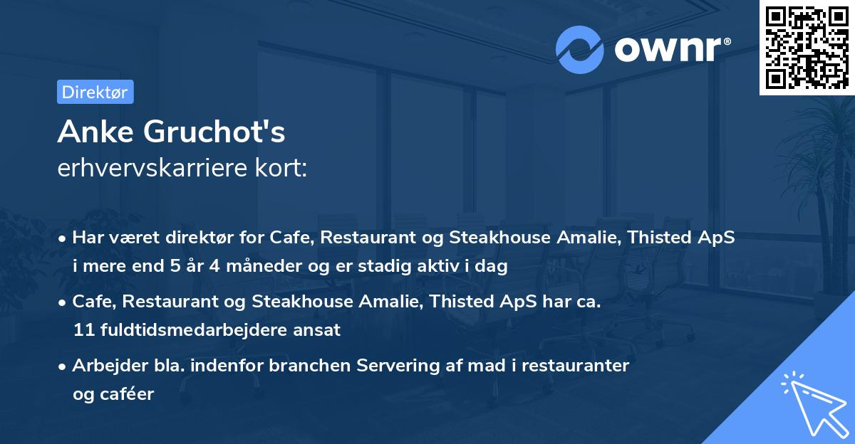 Anke Gruchot's erhvervskarriere kort