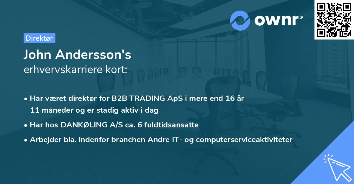 John Andersson's erhvervskarriere kort