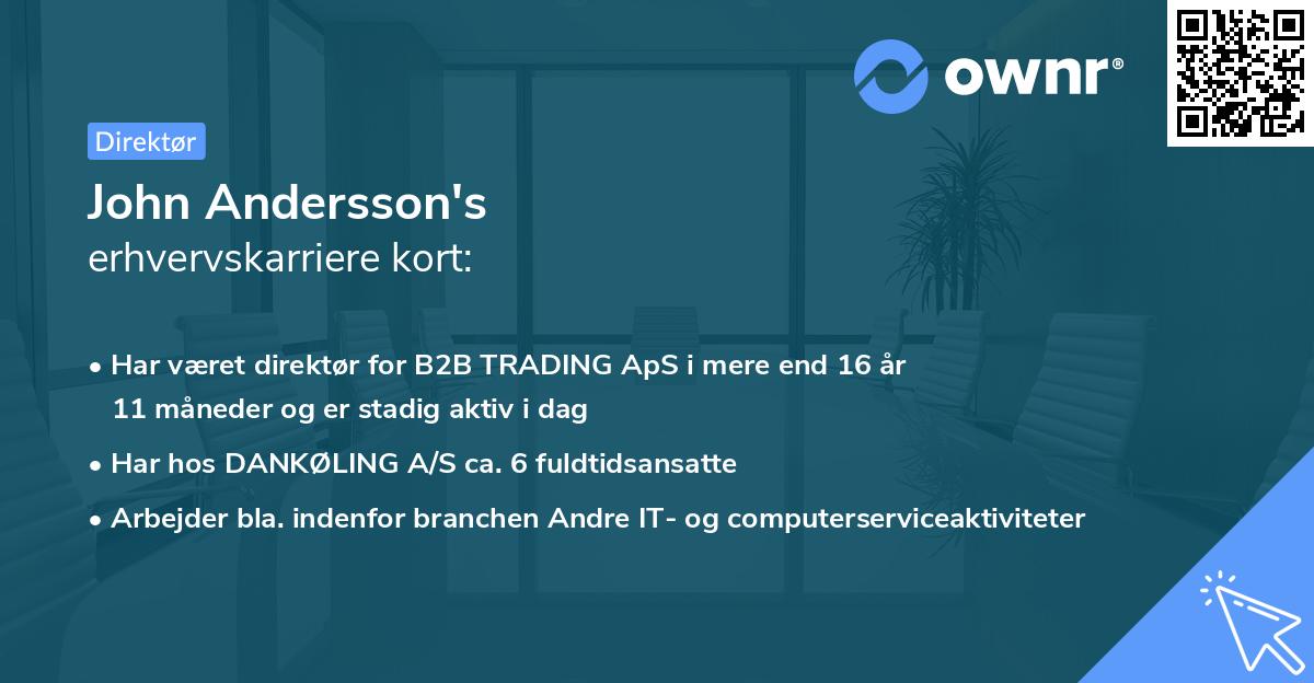 John Andersson's erhvervskarriere kort