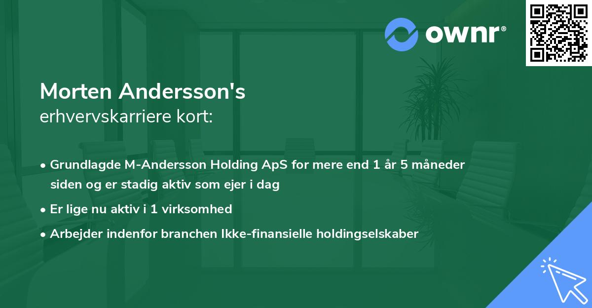 Morten Andersson's erhvervskarriere kort