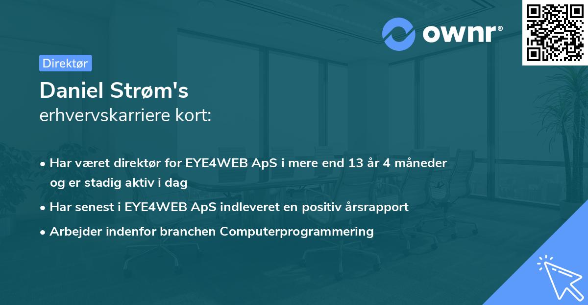 Daniel Strøm's erhvervskarriere kort
