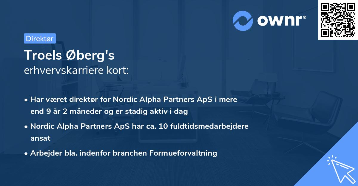 Troels Øberg's erhvervskarriere kort