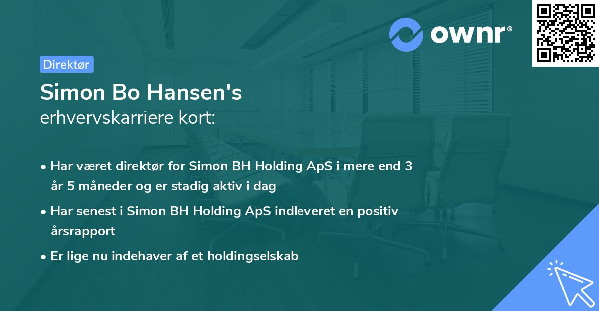 Simon Bo Hansen's erhvervskarriere kort