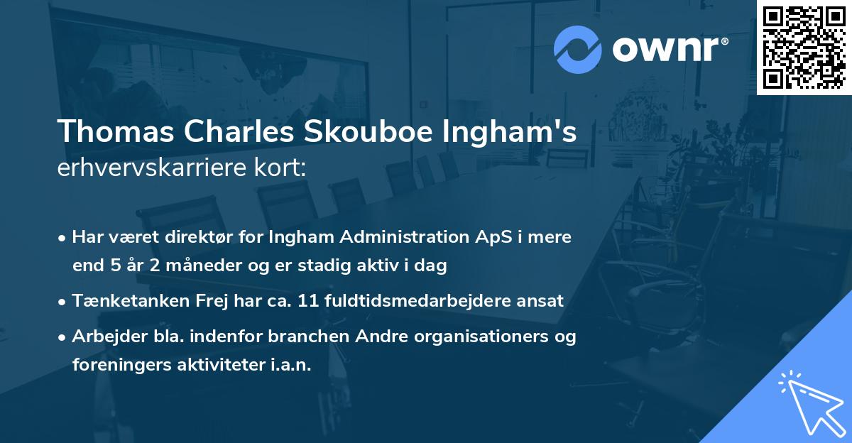 Thomas Charles Skouboe Ingham's erhvervskarriere kort
