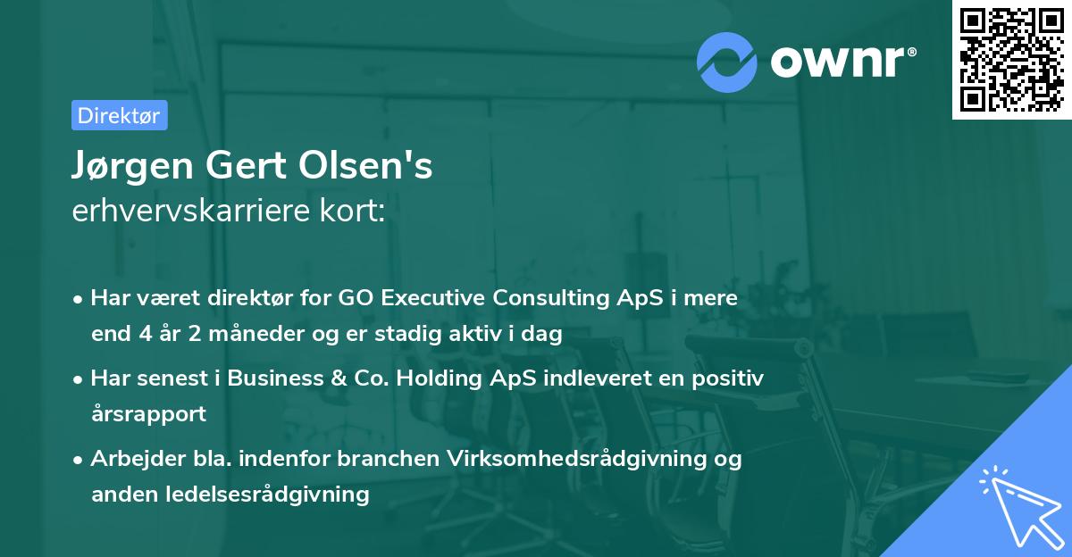 Jørgen Gert Olsen's erhvervskarriere kort