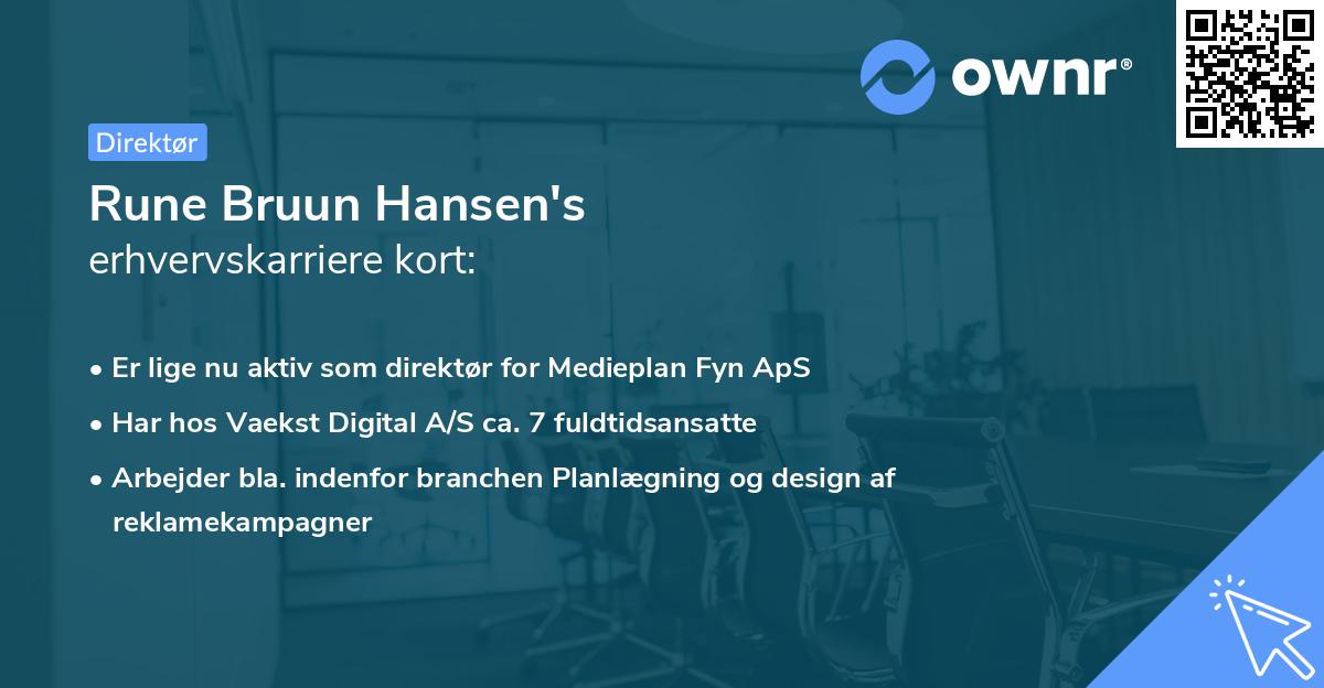 Rune Bruun Hansen's erhvervskarriere kort