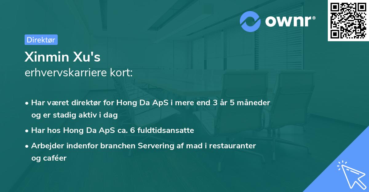 Xinmin Xu's erhvervskarriere kort