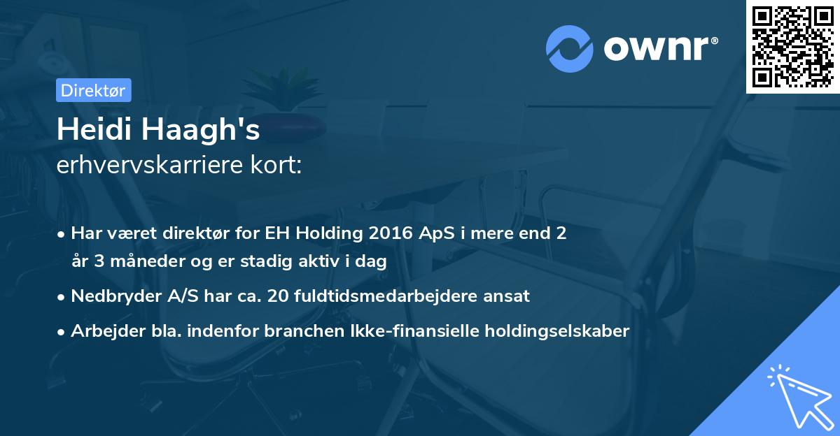 Heidi Haagh's erhvervskarriere kort
