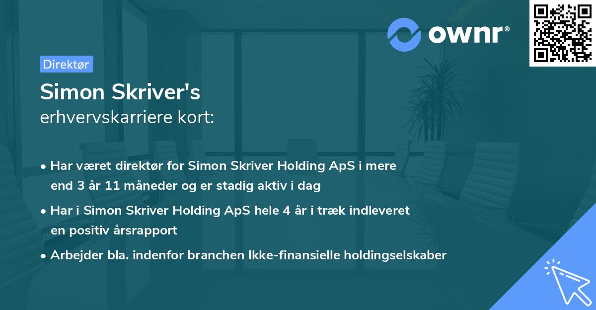 Simon Skriver's erhvervskarriere kort