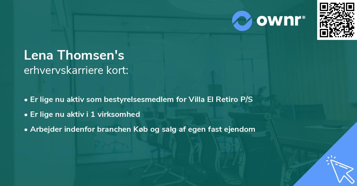 Lena Thomsen's erhvervskarriere kort