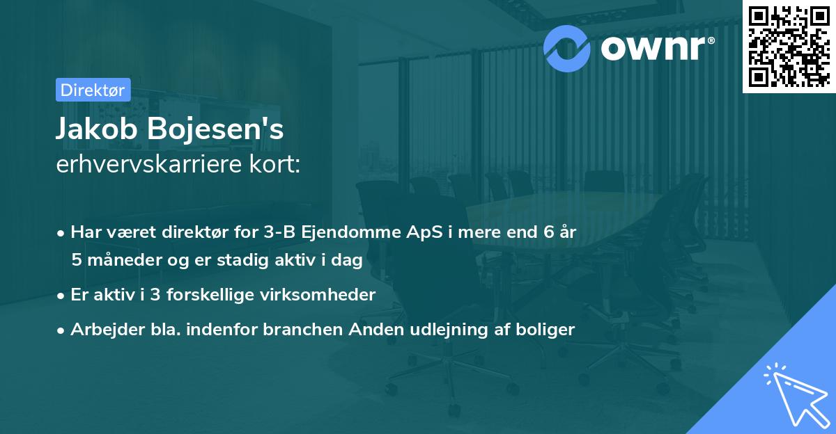 Jakob Bojesen's erhvervskarriere kort