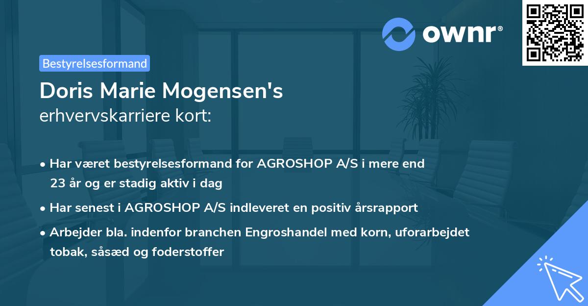 Doris Marie Mogensen's erhvervskarriere kort