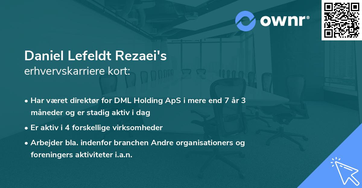 Daniel Lefeldt Rezaei's erhvervskarriere kort