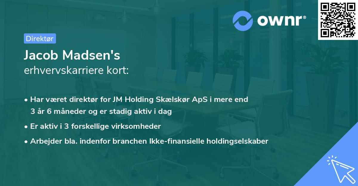 Jacob Madsen's erhvervskarriere kort