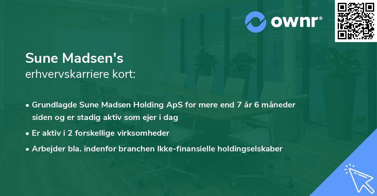Sune Madsen's erhvervskarriere kort