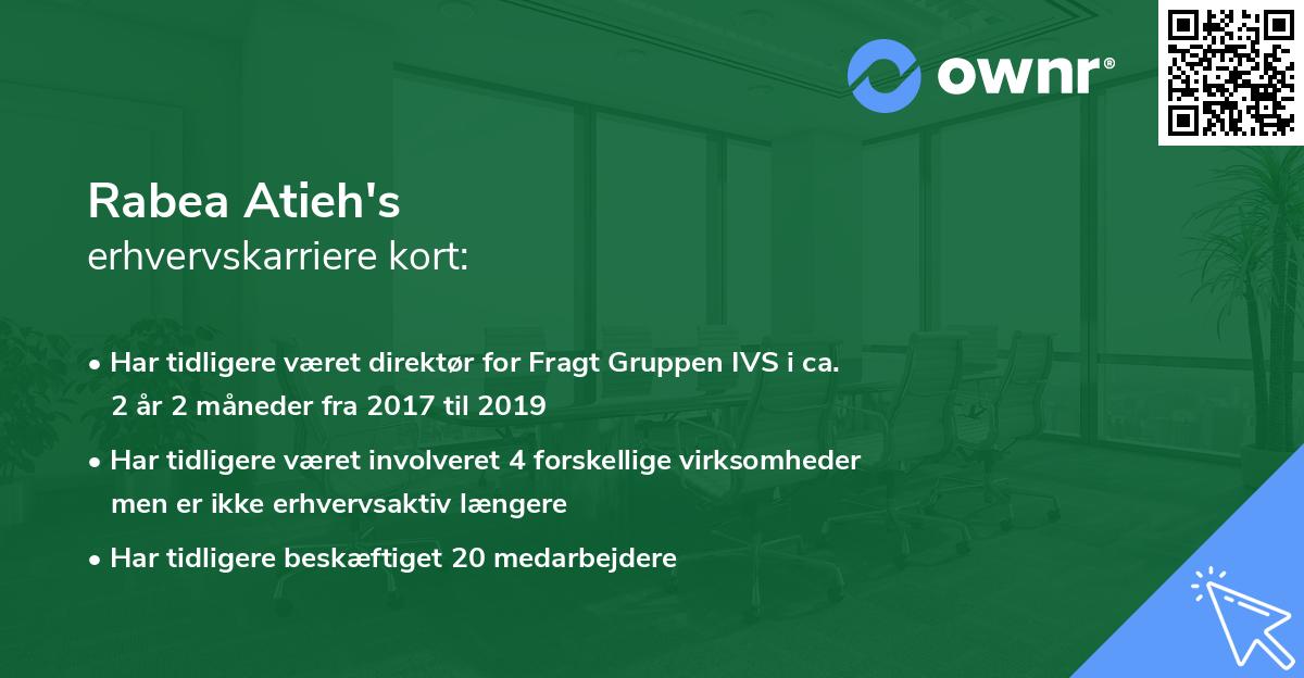 Rabea Atieh's erhvervskarriere kort