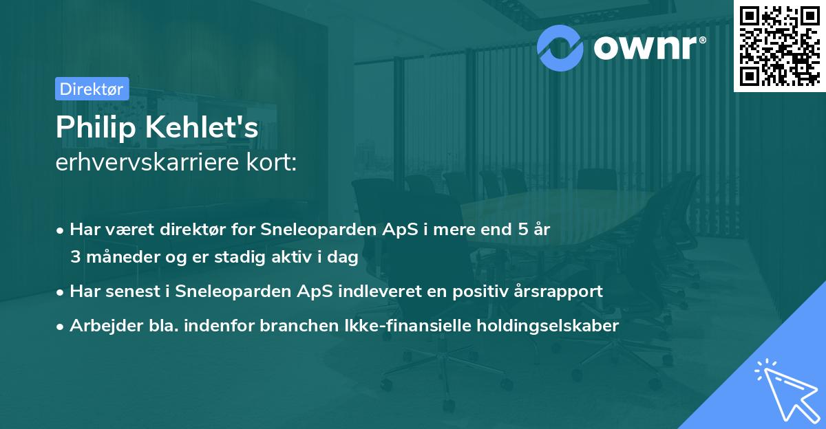 Philip Kehlet's erhvervskarriere kort