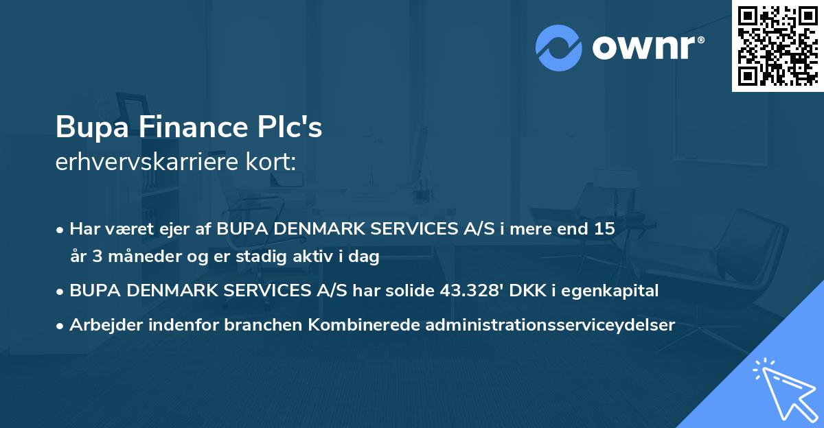 Bupa Finance Plc's erhvervskarriere kort