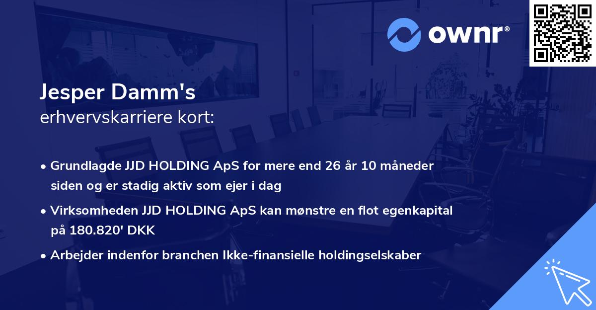 Jesper Damm's erhvervskarriere kort