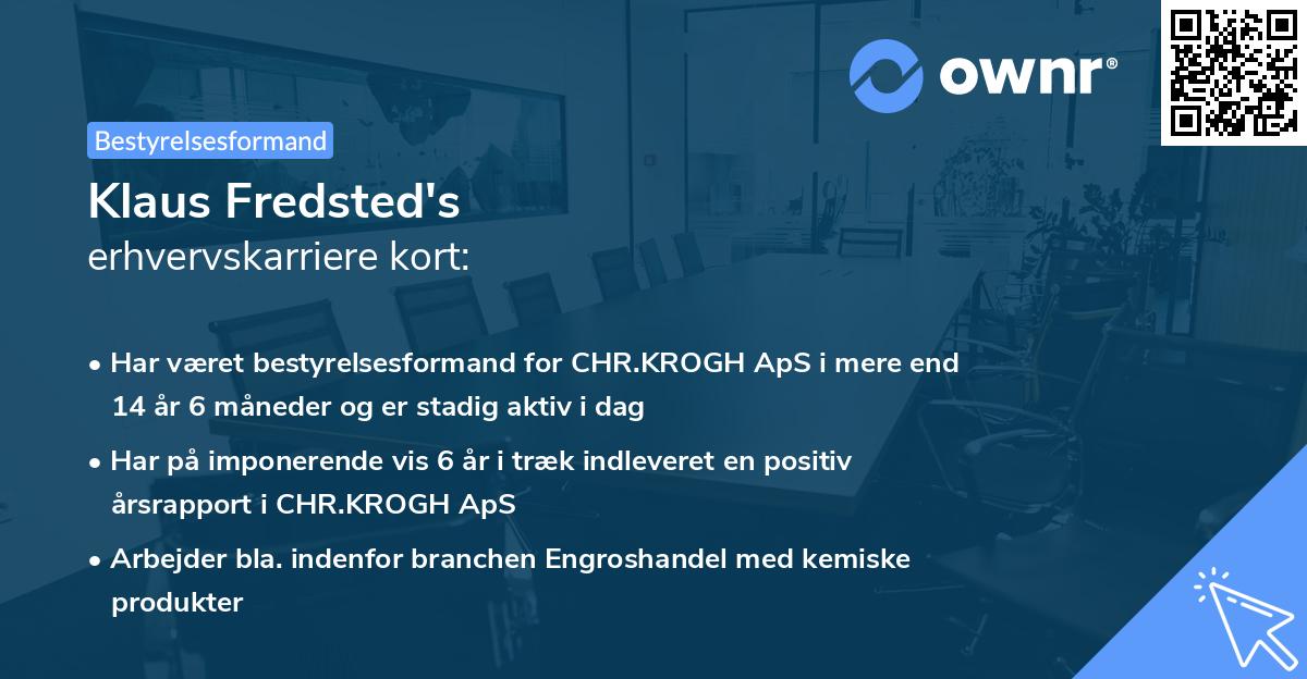 Klaus Fredsted's erhvervskarriere kort