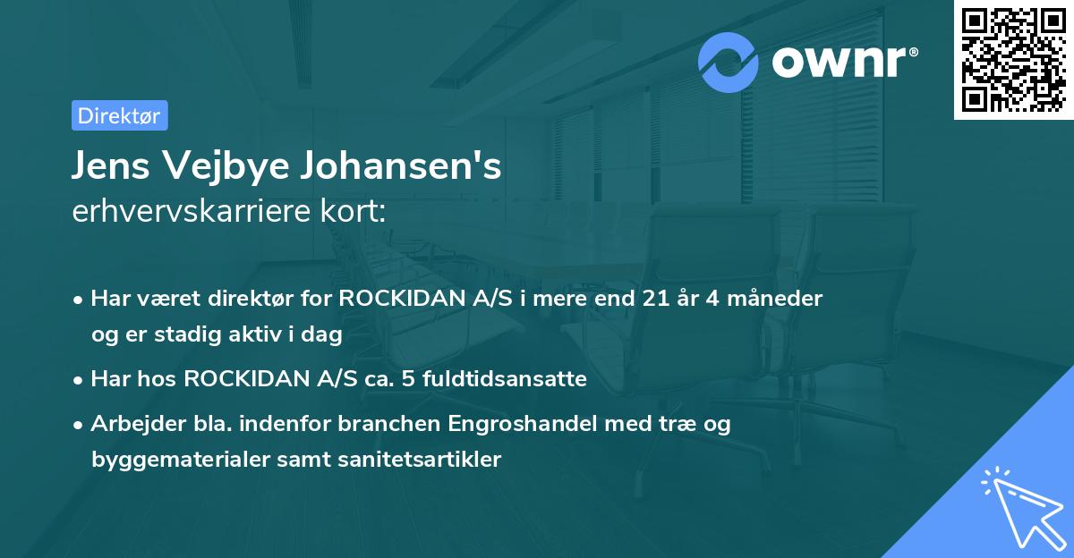 Jens Vejbye Johansen's erhvervskarriere kort