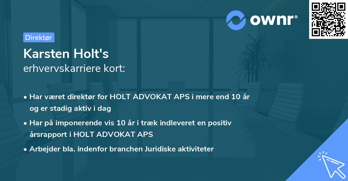 Karsten Holt's erhvervskarriere kort