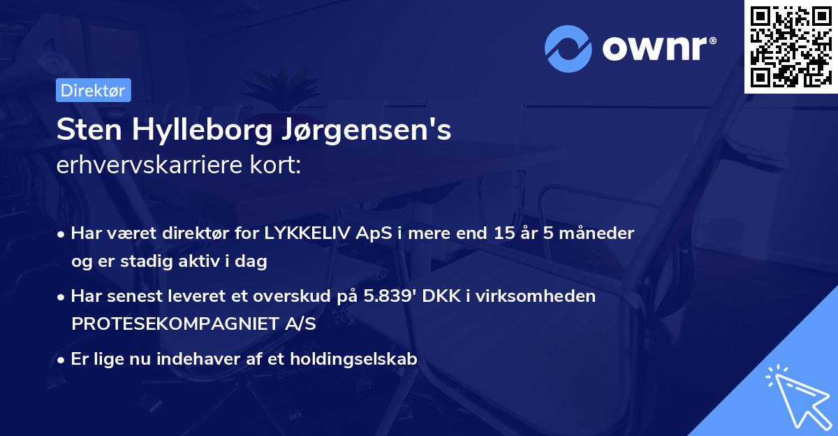 Sten Hylleborg Jørgensen's erhvervskarriere kort