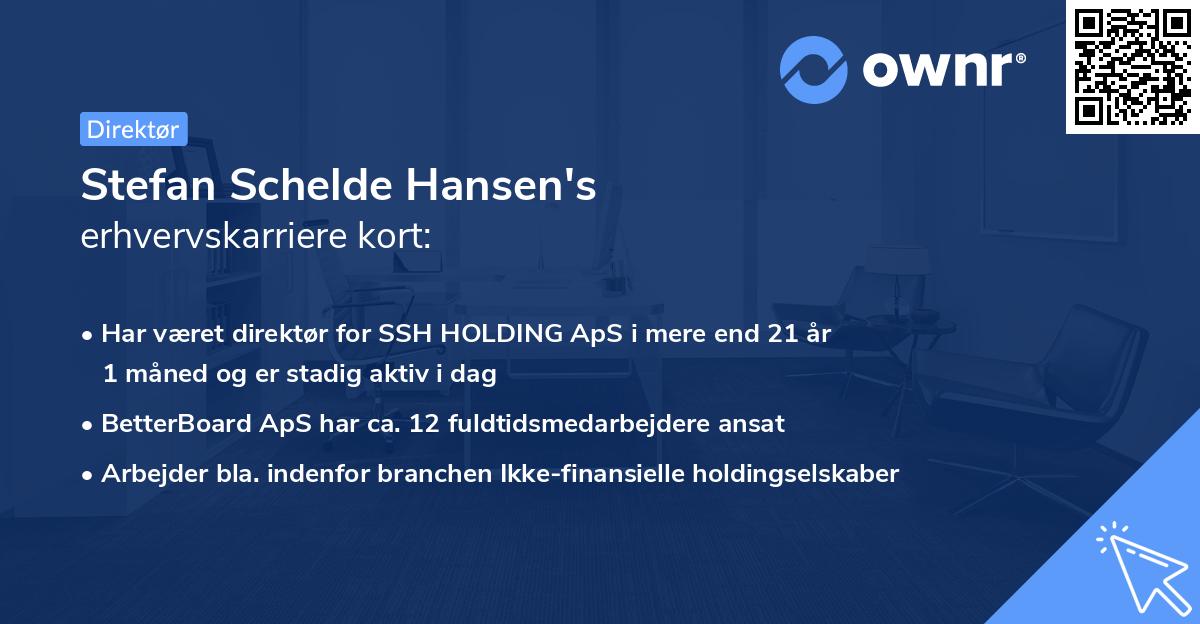 Stefan Schelde Hansen's erhvervskarriere kort