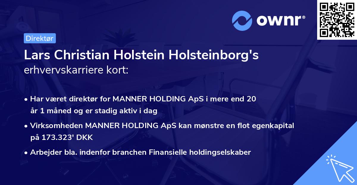 Lars Christian Holstein Holsteinborg's erhvervskarriere kort