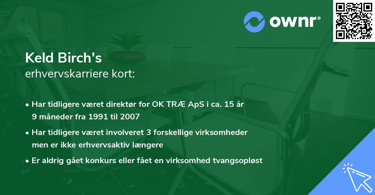 Keld Birch's erhvervskarriere kort