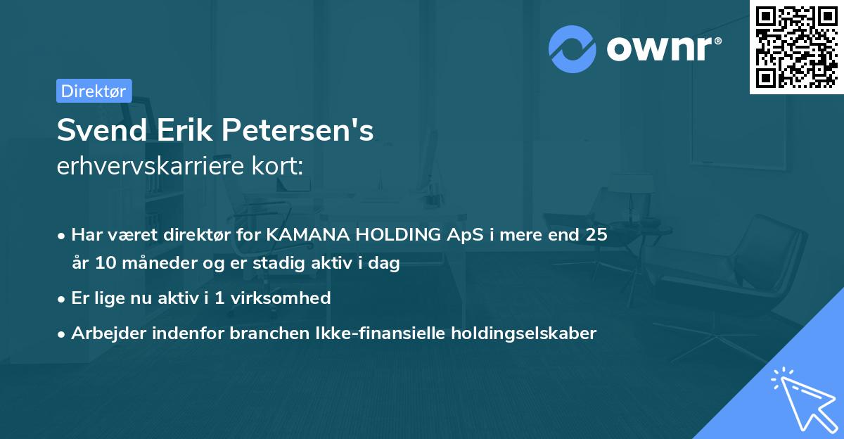 Svend Erik Petersen's erhvervskarriere kort