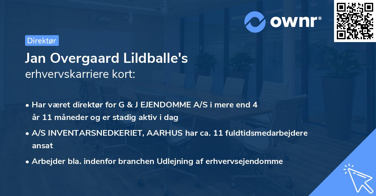 Jan Overgaard Lildballe's erhvervskarriere kort