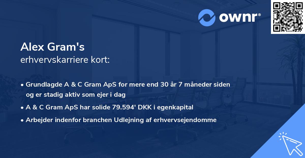 Alex Gram's erhvervskarriere kort
